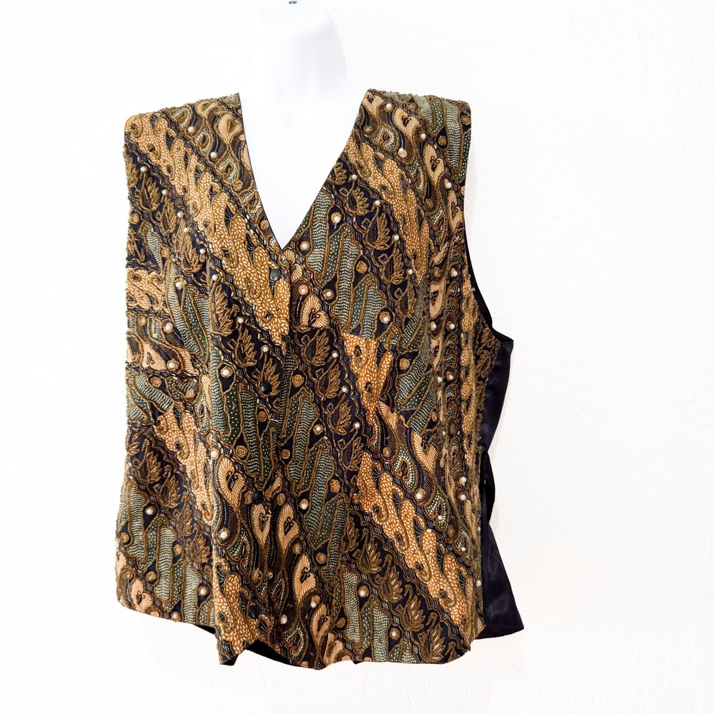 Vintage Ana Mori Beaded Vest  One Size